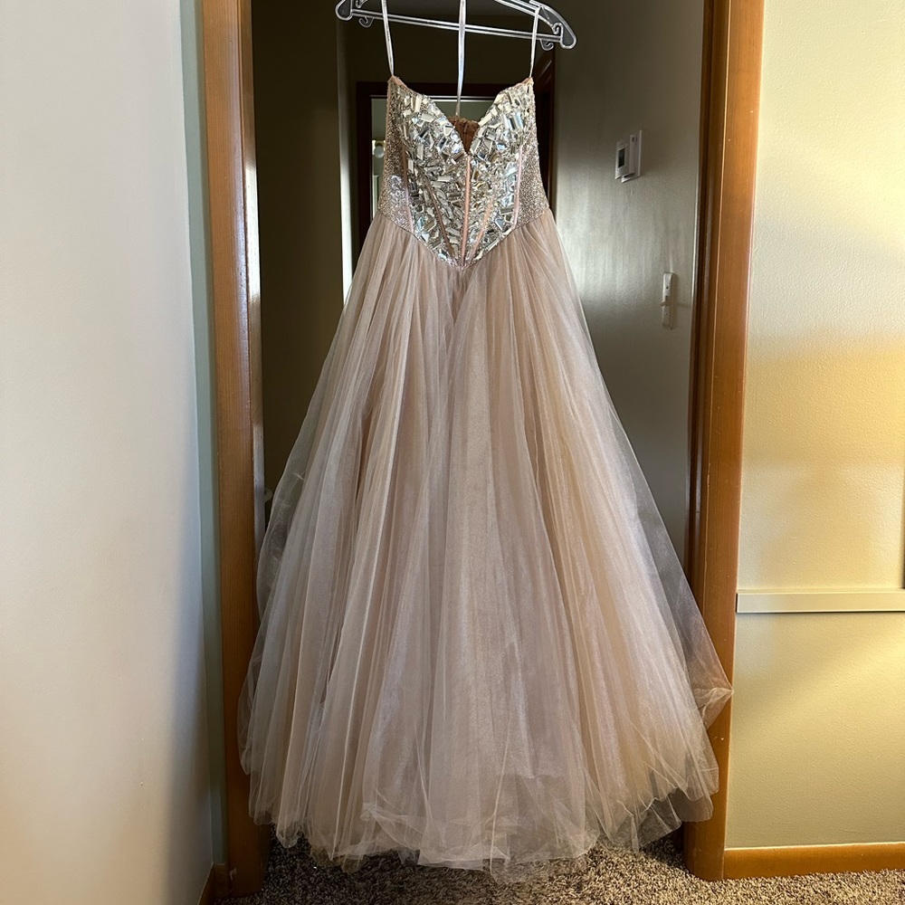 Sherri Hill Mirrored Corset Ball Gown